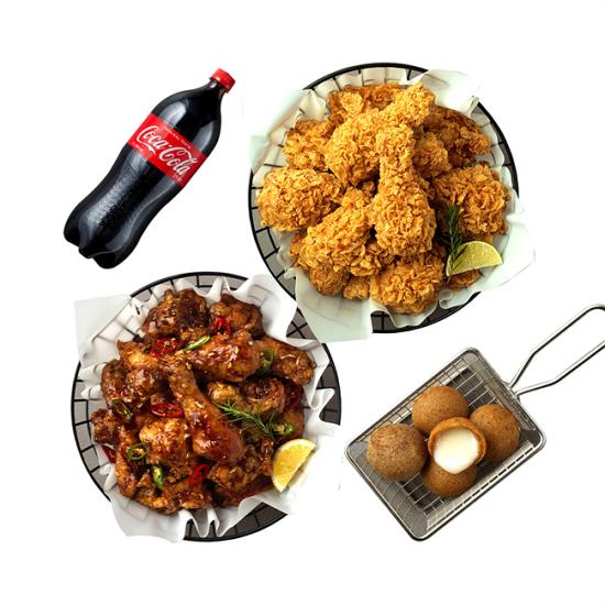 bhc 맛초킹+후라이드+치즈볼+콜라1.25L