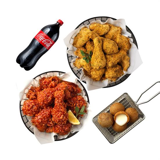 bhc 뿌링클+양념치킨+치즈볼+콜라1.25L