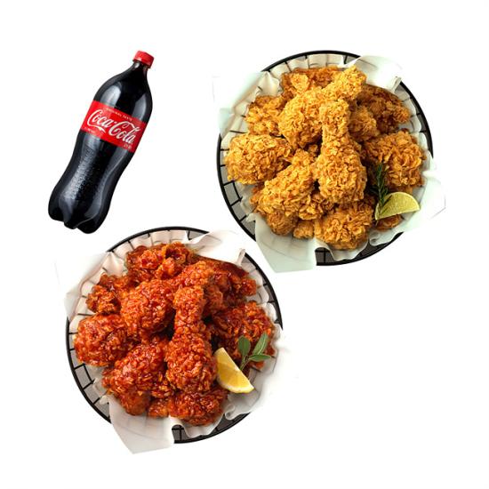bhc 후라이드+양념치킨+콜라1.25L