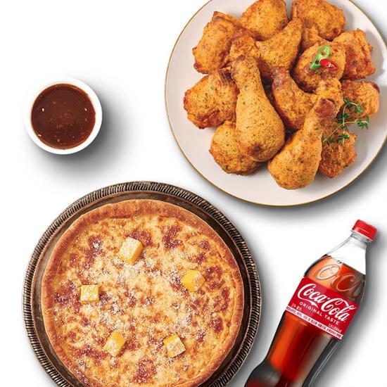 굽네치킨 고추바사삭+시카고피자+콜라1.25L