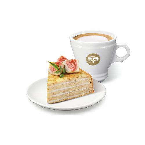카페 라떼(R)+무화과 크레이프 케이크(조각)