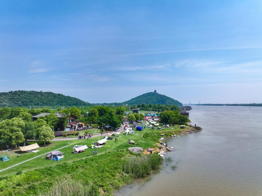 창장(長江) 동쪽 강변에 위치한 마안산(馬鞍山) 빈장(濱江)문화공원. (사진/신화통신)