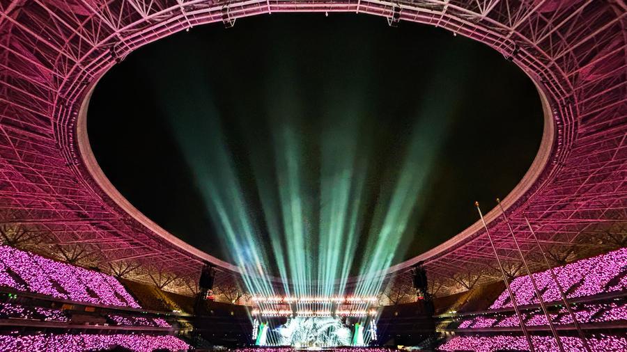 시안올림픽스포츠센터에서 열린 콘서트 현장. (취재원 제공)