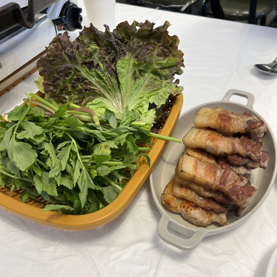 [간석동삼겹살맛집] 구워서 나오는 미나리숙성삼겹살