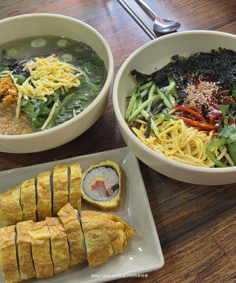 인천 제물포역 24시간 맛집 오목골 즉석메밀우동 메밀비빔 계란김밥 점심