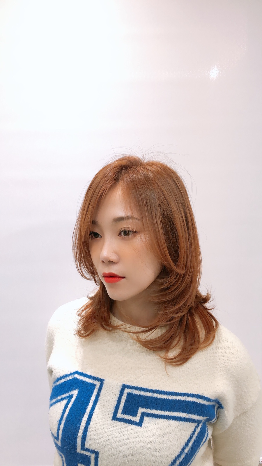 가산동 미용실-새롬 디자이너의 오렌지컬러 염색